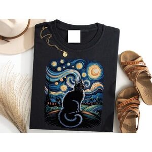 Van Gogh Maine Coon T-Shirt